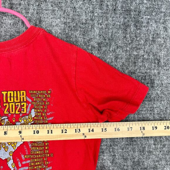 Monster Jam Shirt Boys S Red 2023 North‎ America Tour Trucks Grave Digger 4x4 - Picture 4 of 6